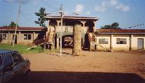 The main entrance and courtyard of the Palace at Ikere, seen from the road.